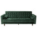 Juniper Tufted Sofa in Hunter Green Velvet with (2) Bolster Pillows by Diamond Sofa image