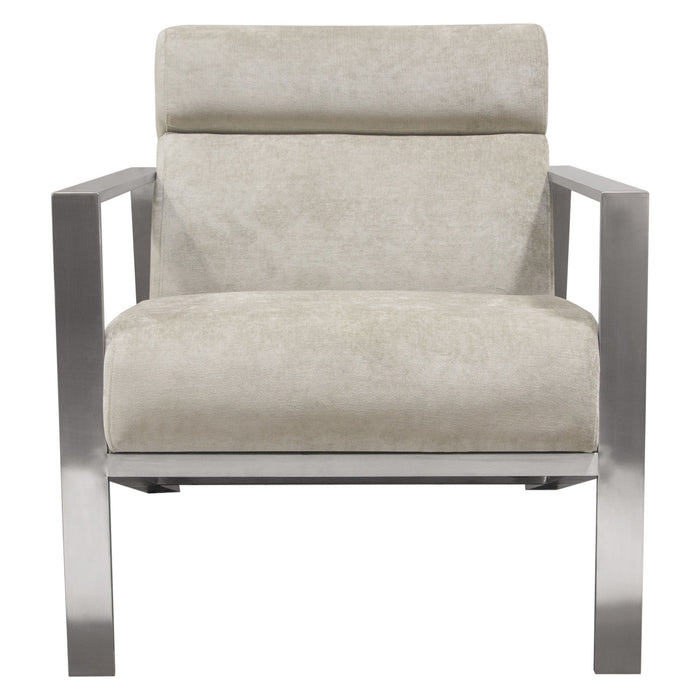 La Brea Accent Chair in Champagne Fabric with Brushed Stainless Steel Frame by Diamond Sofa image