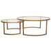 Lane 2PC Round Nesting Set in Brushed Gold Frame w/ Clear Tempered Glass Tops by Diamond Sofa image