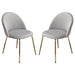 Lilly Set of (2) Dining Chairs in Grey Velvet w/ Brushed Gold Metal Legs by Diamond Sofa image