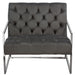 Luxe Accent Chair in Dusk Grey Tufted Velvet Fabric with Polished Stainless Steel Frame by Diamond Sofa image