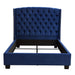 Majestic Eastern King Tufted Bed in Royal Navy Velvet with Nail Head Wing Accents by Diamond Sofa image