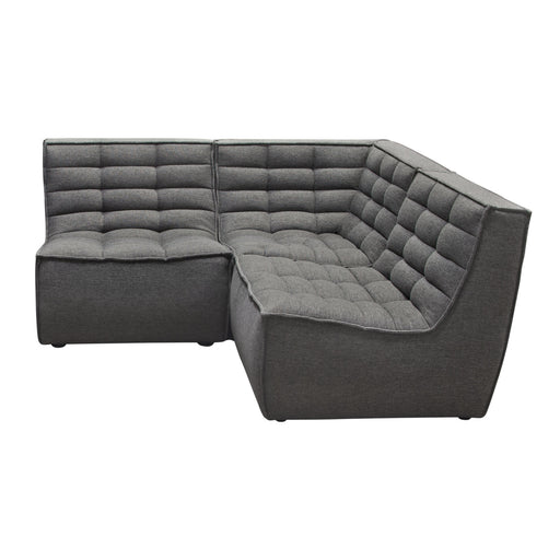 Marshall 3PC Corner Modular Sectional w/ Scooped Seat in Grey Fabric by Diamond Sofa image