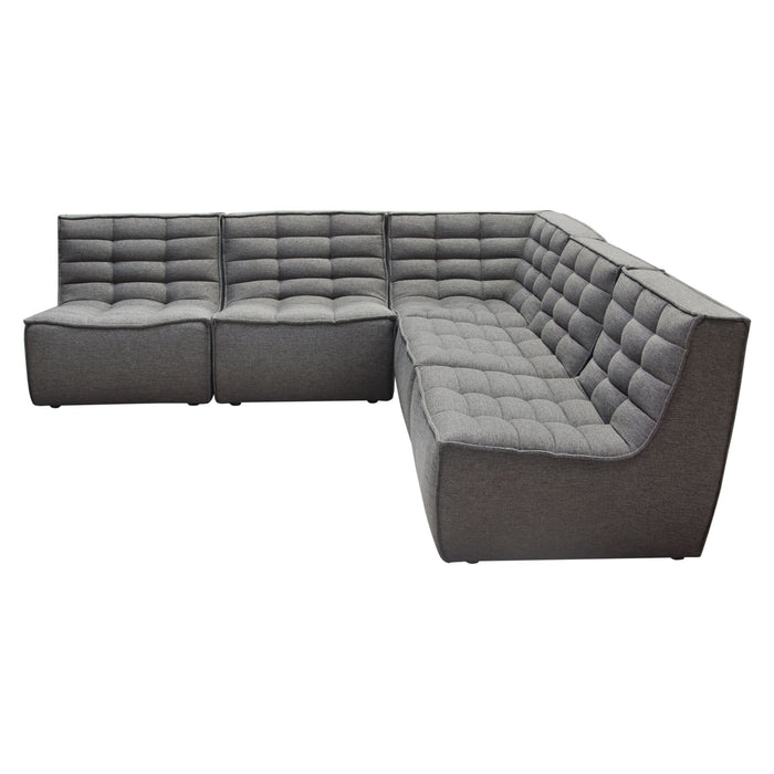 Marshall 5PC Corner Modular Sectional w/ Scooped Seat in Grey Fabric by Diamond Sofa image