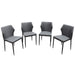 Milo 4-Pack Dining Chairs in Grey Diamond Tufted Leatherette with Black Powder Coat Legs by Diamond Sofa image
