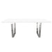 Mirage Rectangular Dining Table w/ White Lacquer Top and Polished Silver Metal Base by Diamond Sofa image