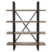Montana 73" 4-Tiered Shelf Unit in Rustic Oak Finish with Iron Frame by Diamond Sofa image
