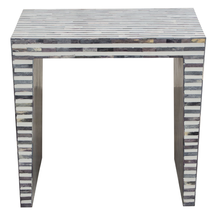 Mosaic End Table w/ Bone Inlay in Linear Pattern by Diamond Sofa image
