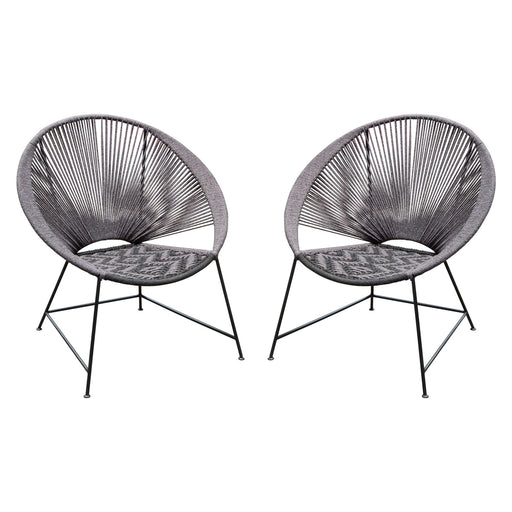 Pablo 2-Pack Accent Chairs in Black/Grey Rope w/ Black Metal Frame by Diamond Sofa image