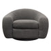 Pascal Swivel Chair in Charcoal Boucle Textured Fabric w/ Contoured Arms & Back by Diamond Sofa image