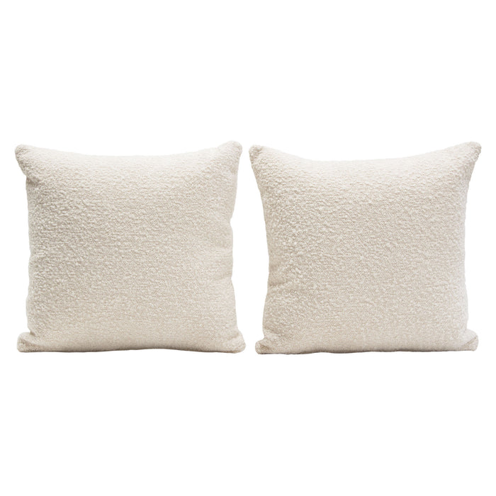 Set of (2) 16" Square Accent Pillows in Bone Boucle Textured Fabric by Diamond Sofa image