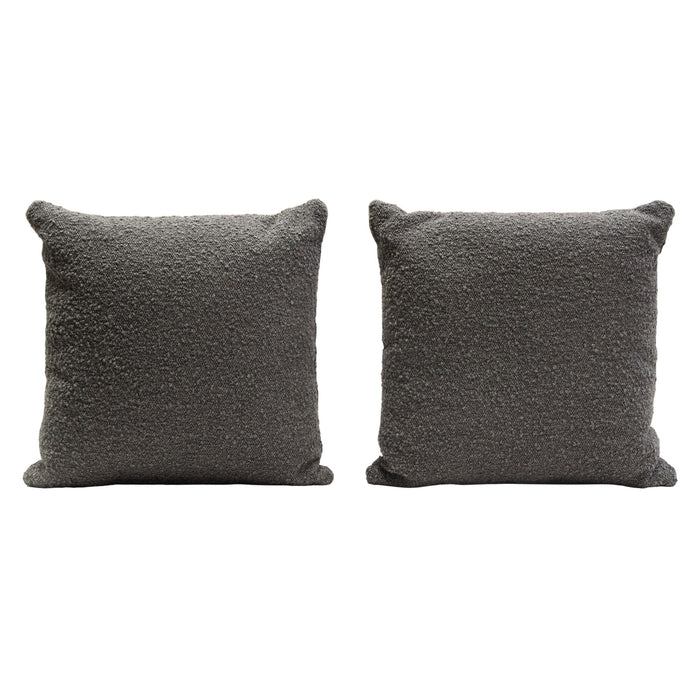 Set of (2) 16" Square Accent Pillows in Charcoal Boucle Textured Fabric by Diamond Sofa image