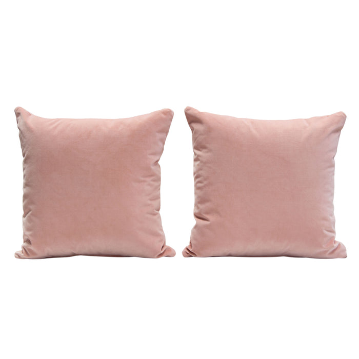 Set of (2) 16" Square Accent Pillows in Blush Pink Velvet by Diamond Sofa image