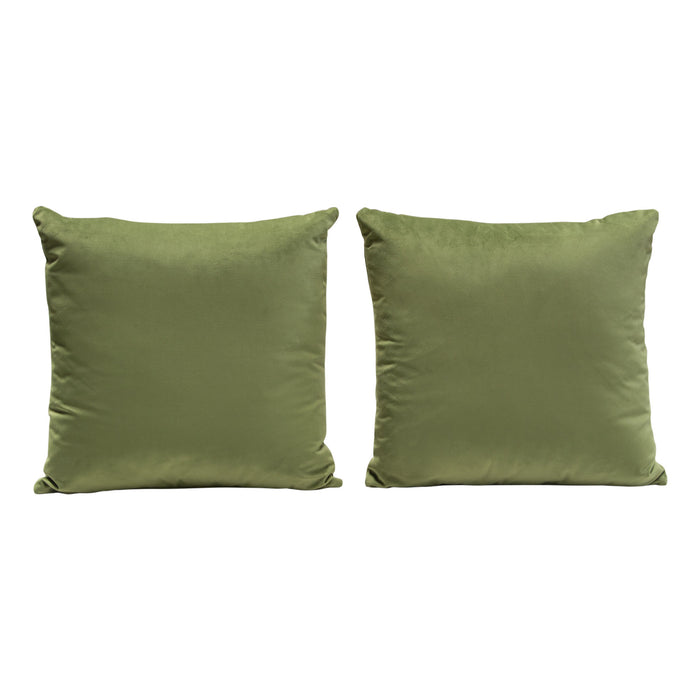 Set of (2) 16" Square Accent Pillows in Sage Green Velvet by Diamond Sofa image