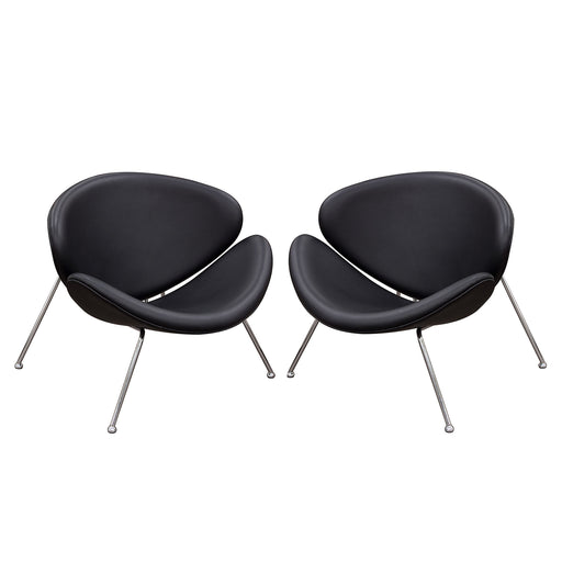 Set of (2) Roxy Black Accent Chair with Chrome Frame by Diamond Sofa image