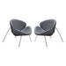 Set of (2) Roxy Accent Chair with Chrome Frame by Diamond Sofa - GREY image