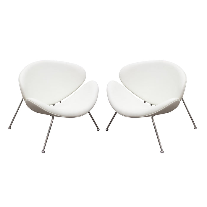 Set of (2) Roxy White Accent Chair with Chrome Frame by Diamond Sofa image