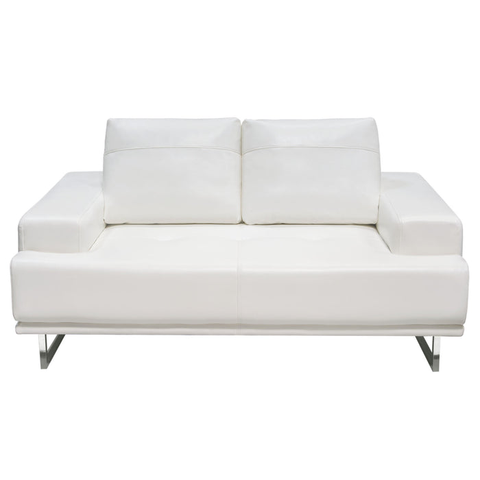 Russo Loveseat w/ Adjustable Seat Backs in White Air Leather by Diamond Sofa image