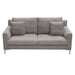 Seattle Loose Back Loveseat in Grey Polyester Fabric w/ Polished Silver Metal Leg by Diamond Sofa image