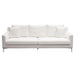 Seattle Loose Back Sofa in White Linen w/ Polished Silver Metal Leg by Diamond Sofa image