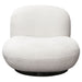 Simone Swivel Accent Chair in White Faux Sheepskin Fabric by Diamond Sofa image