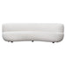 Simone Curved Sofa in White Faux Sheepskin Fabric by Diamond Sofa image