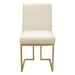 Set of (2) Skyline Dining Chairs in Cream Fabric w/ Polished Gold Metal Frame by Diamond Sofa image