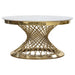 Solstice 35" Round Cocktail Table with Genuine Marble Top and Polished Gold Spiral Spoked Base by Diamond Sofa image