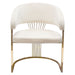 Solstice Dining Chair in Cream Velvet w/ Polished Gold Metal Frame by Diamond Sofa image