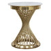 Solstice 18" Round End Table with Genuine Marble Top and Polished Gold Spiral Spoked Base by Diamond Sofa image