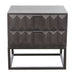 Spectrum 2-Drawer Solid Mango Wood Accent Table in Smoke Grey Finish w/ Gun Metal Finished Legs by Diamond Sofa image