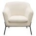 Status Accent Chair in Cream Fabric with Black Powder Coated Metal Leg by Diamond Sofa image