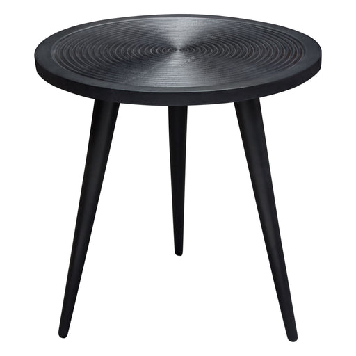 Vortex Round End Table in Solid Mango Wood Top in Black Finish & Iron Legs by Diamond Sofa image